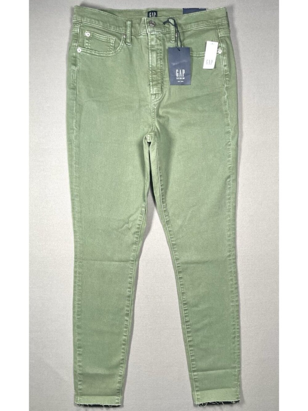 NWT GAP True Skinny Ankle High Rise Green Denim Jeans - Women Size 10/30T